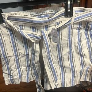 Madewell Blue and White Striped Shorts